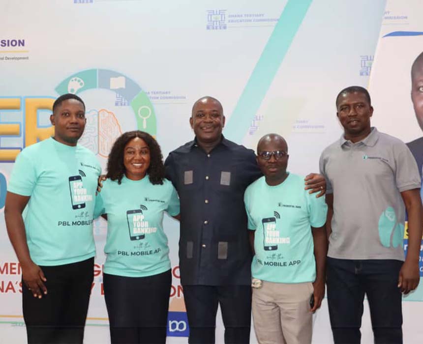 Prudential Bank executives with GTEC officials at Summer School event on tertiary education digitalization in Ghana.